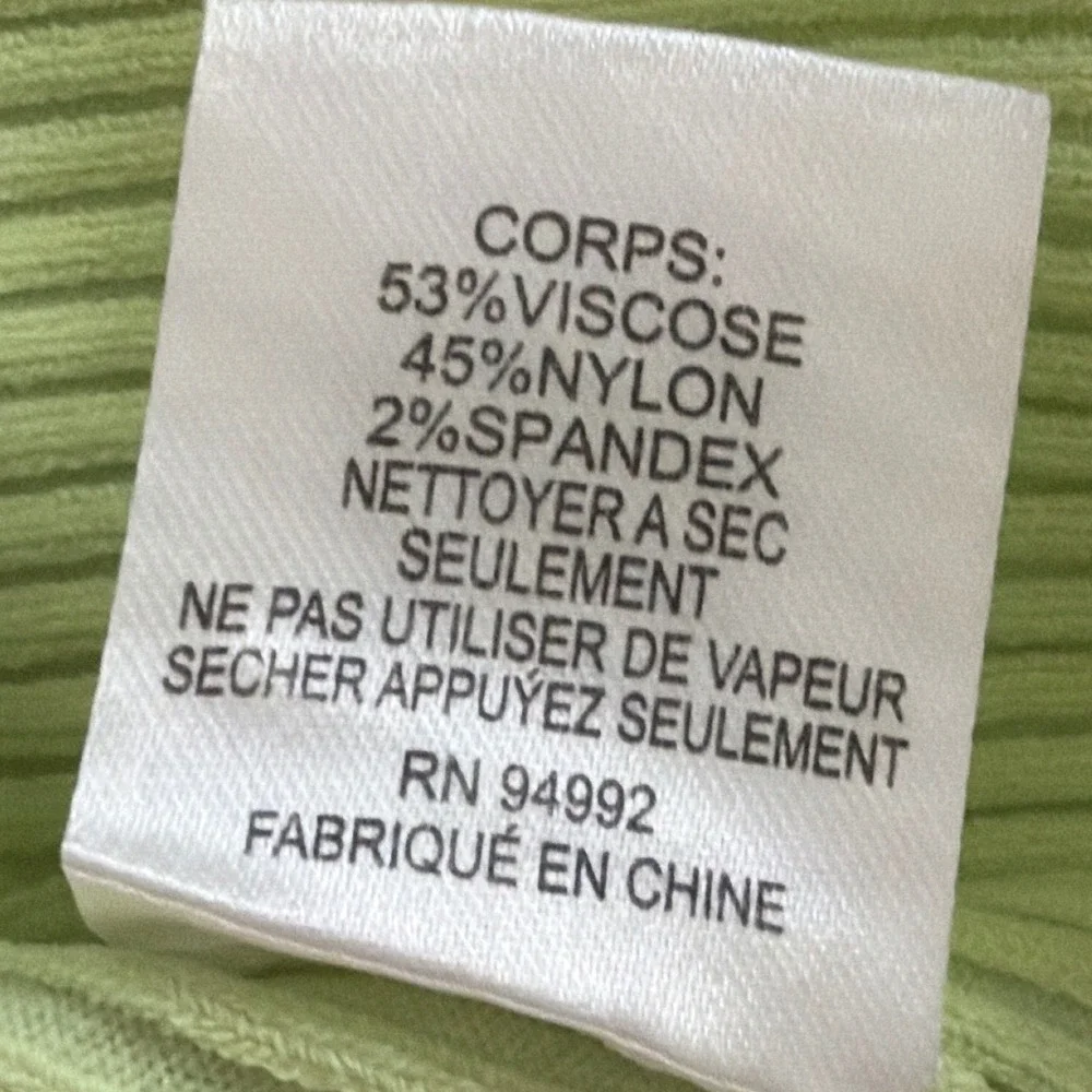 Jonathan Simkhai Jolene Pear Green Ribbed Knit Faux Wrap Slit Pencil Skirt Small